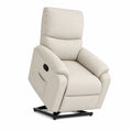 Fauteuil relax inclinable à dossier haut en polyester beige 85 x 95 x 104 cm