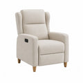 Fauteuil relax électrique inclinable à dossier haut rectangulaire en polyester beige 83 x 92 x 104 cm