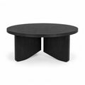 Table basse ronde 100 x 40 cm en MDF plaqué chêne noir