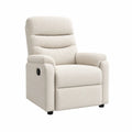 Fauteuil relax inclinable manuel en polyester blanc cassé 86 x 92 x 102 cm