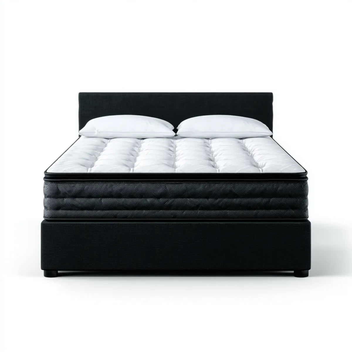 Lit coffre avec matelas noir 180 x 200 cm en polyester forme rectangulaire